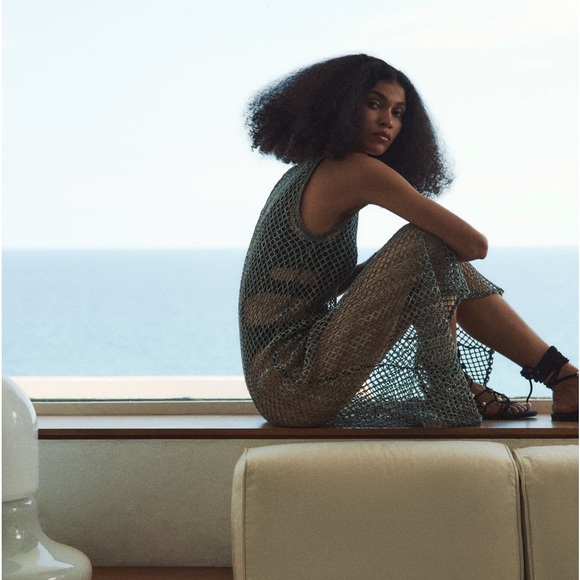 Zara LONG MESH DRESS - Picture 5 of 8